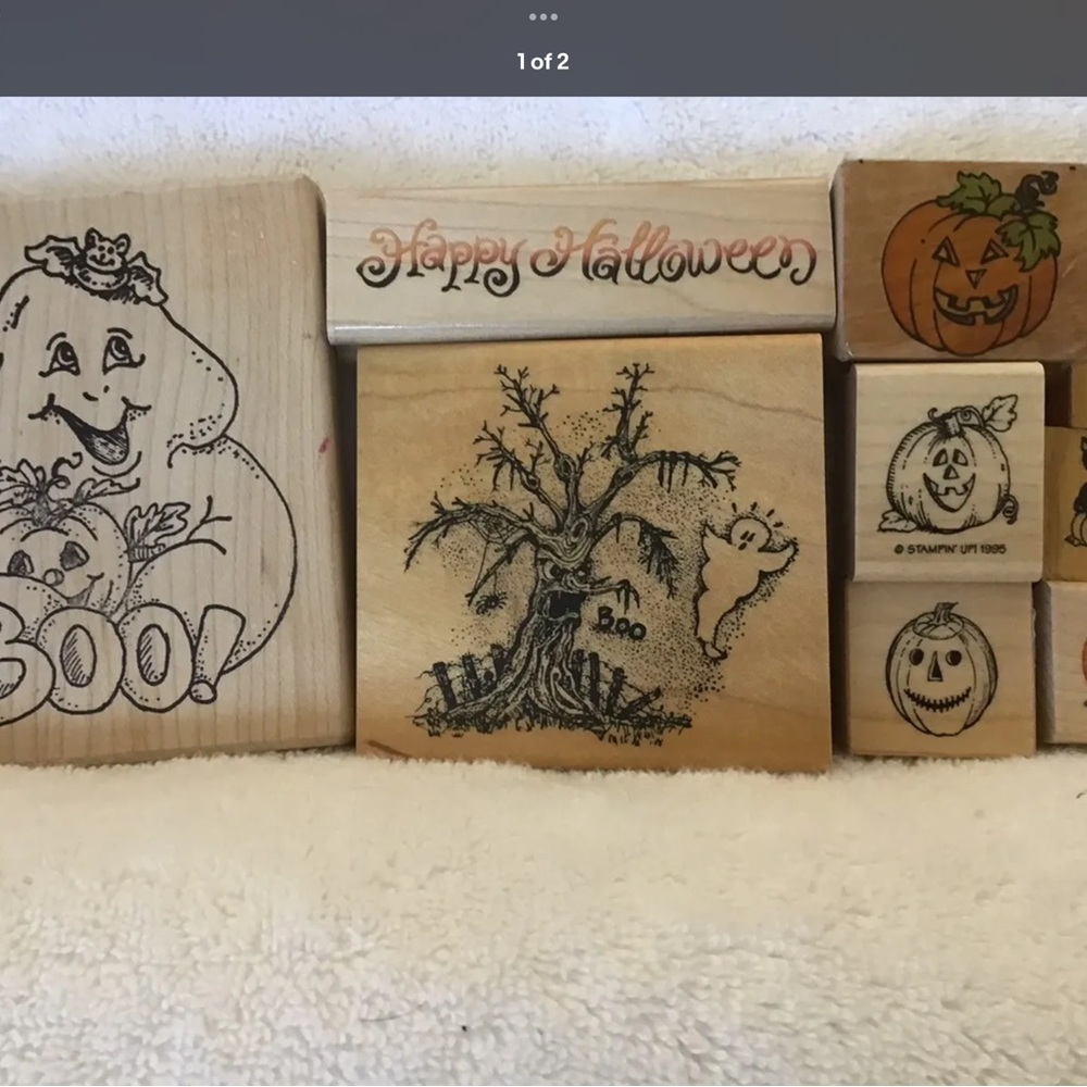 Halloween Wood Mounted & Foam Stamps 9 Various Sizes Various Brands New & Used